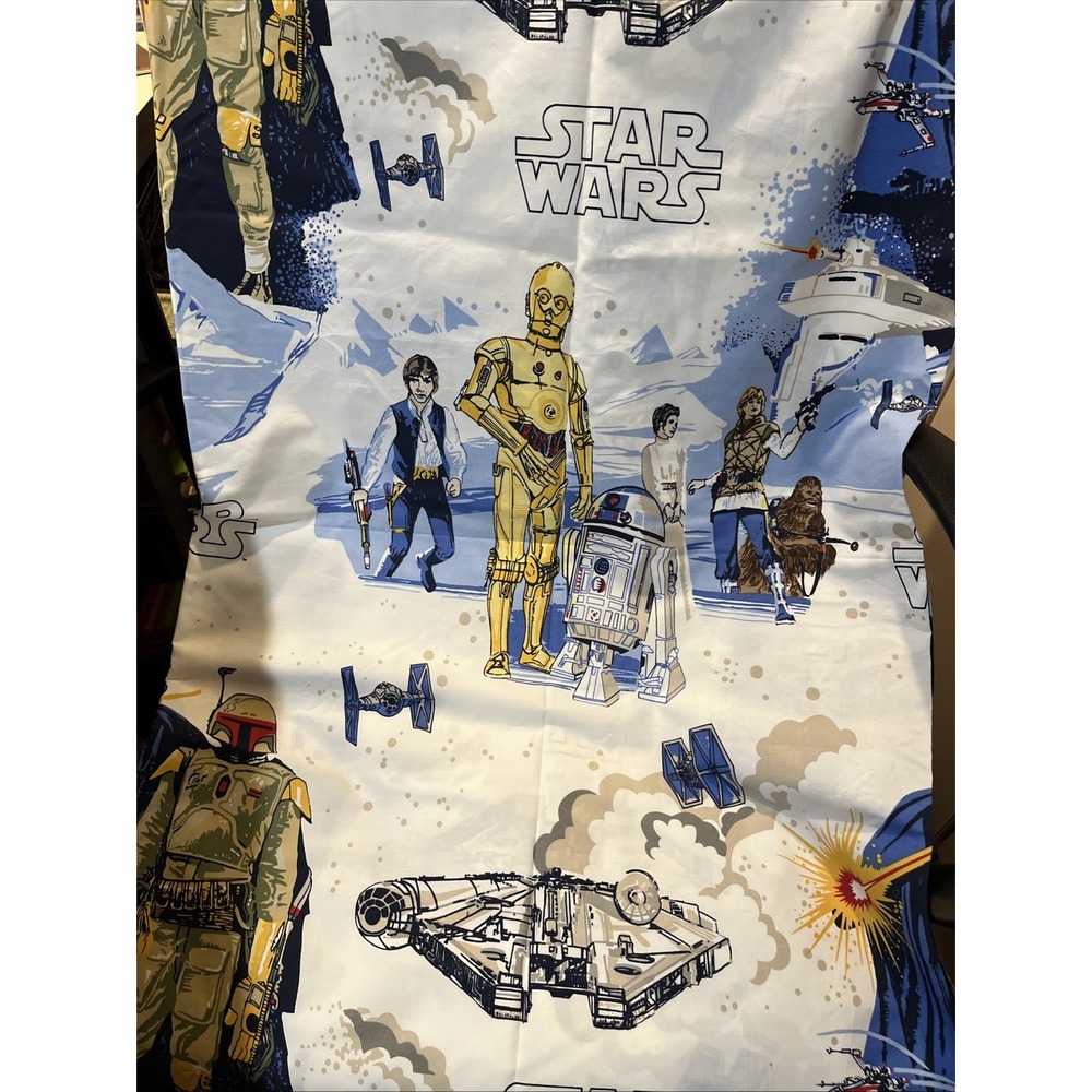 Pottery Barn Kids Star Wars Full Size Flat Sheet Darth Stormtrooper Chewie Nive!